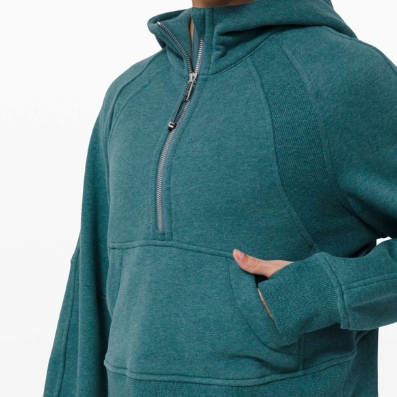 Lululemon Scuba Teal Half Zip Glittery Hoodie XL - Picture 2 of 7